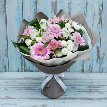 Букет цветов из:  Герберы, Альстромерии и Хризантемы в Молодежном