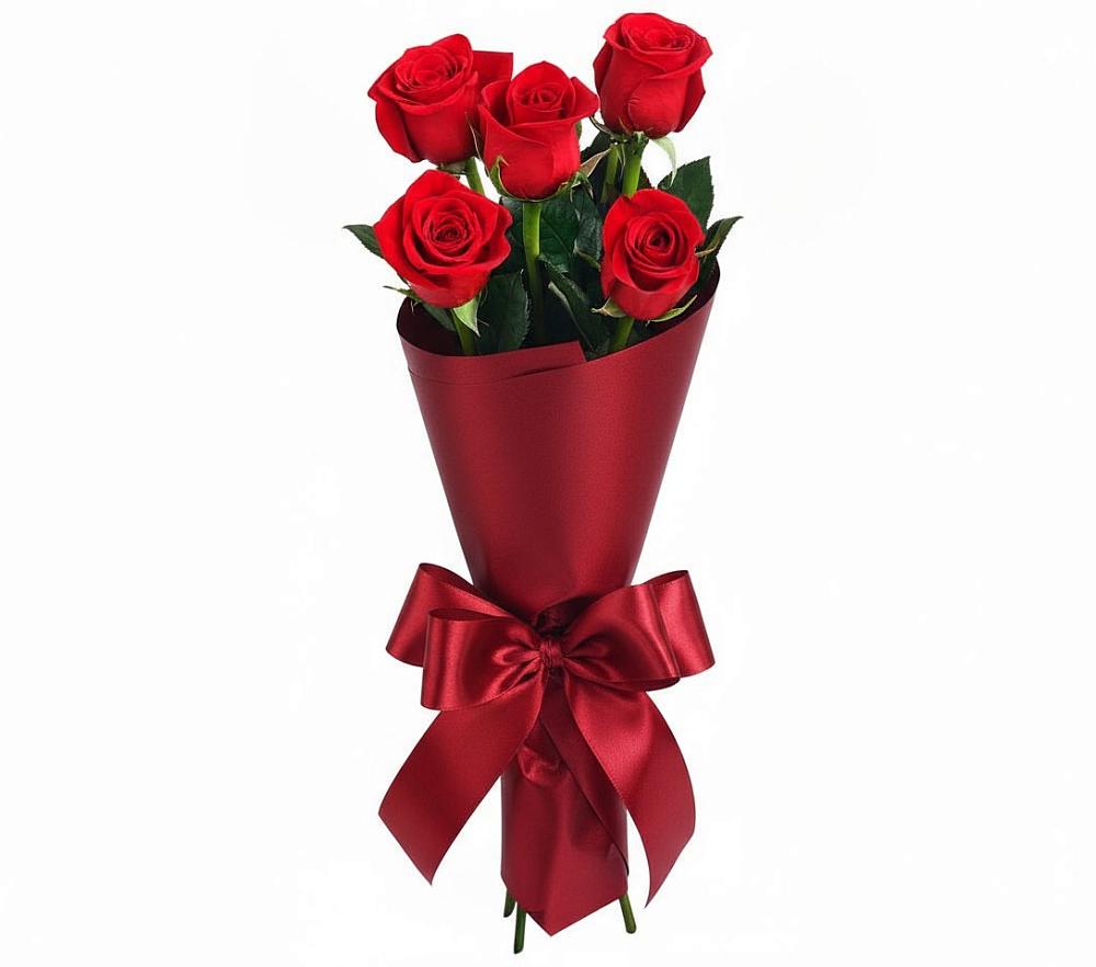Букет 5 Красных роз Эдлесс Лав в Молодежном
