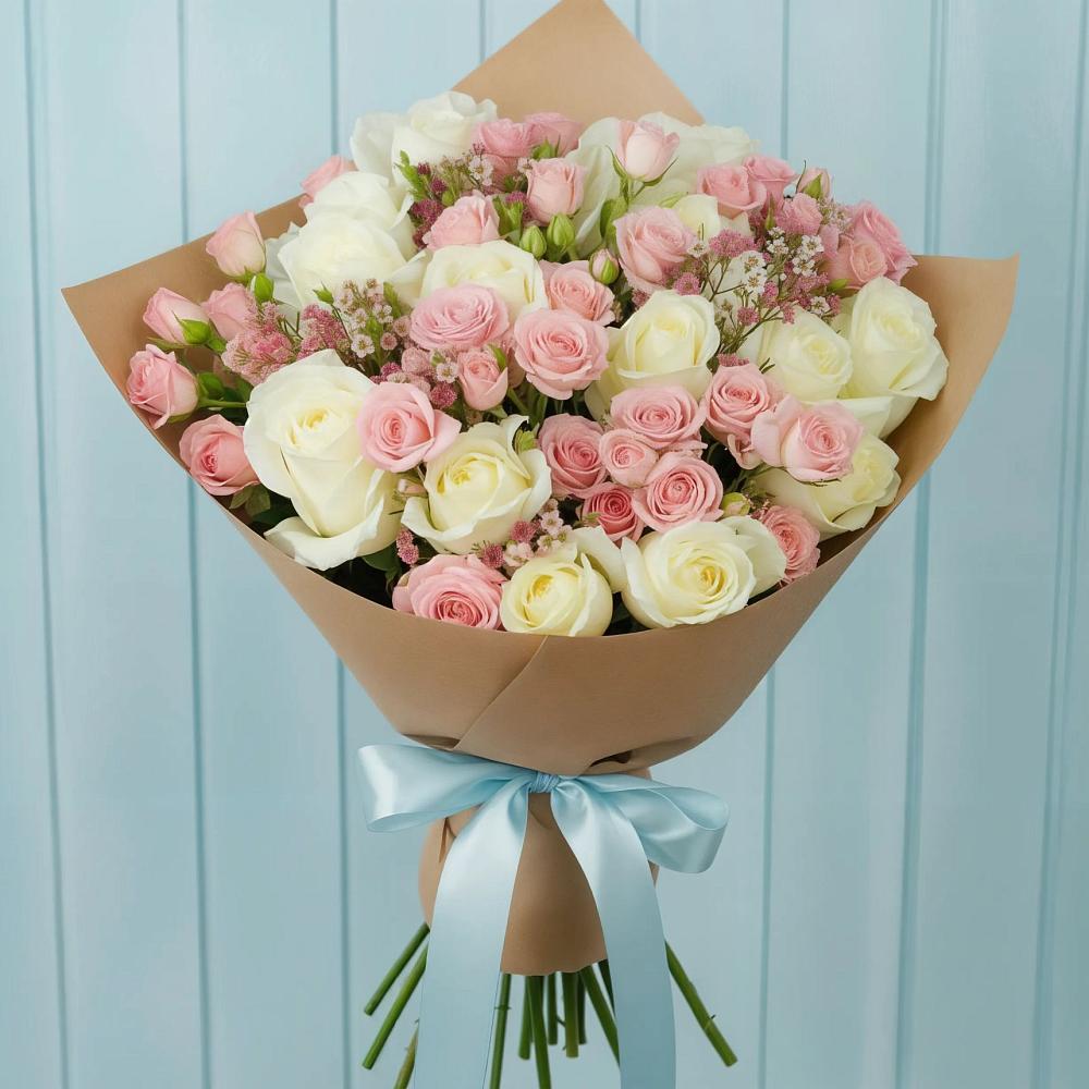 Букет цветов из: Розы в Молодежном