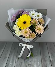 Букет цветов из:  Розы, Герберы и Хризантемы в Молодежном