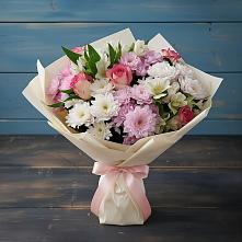 Букет цветов из:  Хризантемы, Альстромерии и Розы в Молодежном