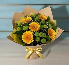 Букет цветов из:  Герберы и Хризантемы в Молодежном