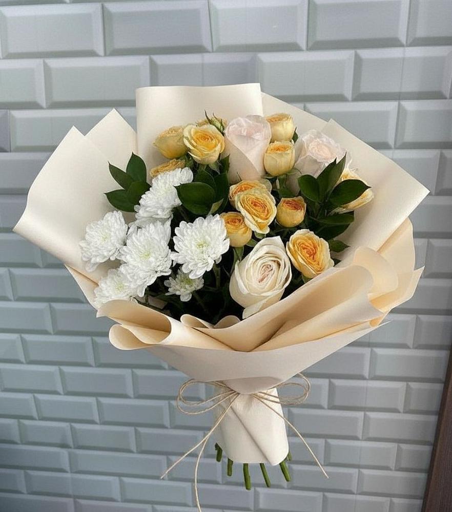 Букет цветов из: Розы и Хризантемы в Молодежном