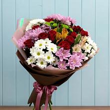 Букет цветов из:  Розы, Хризантемы и Альстромерии в Молодежном