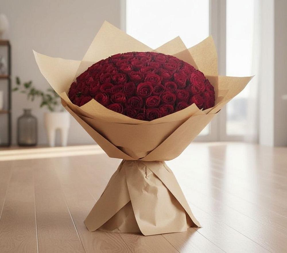 Букет 101 Красная роза в Молодежном