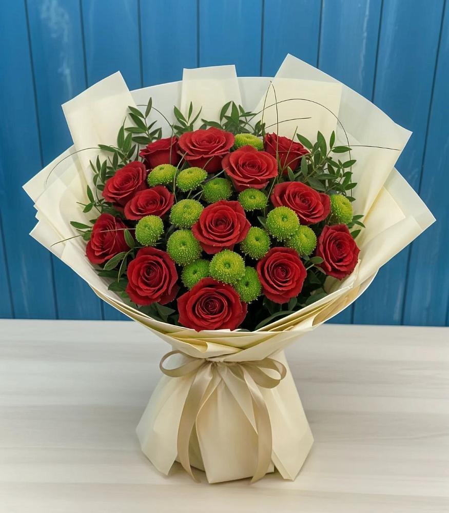 Букет цветов из: Розы и Хризантемы в Молодежном